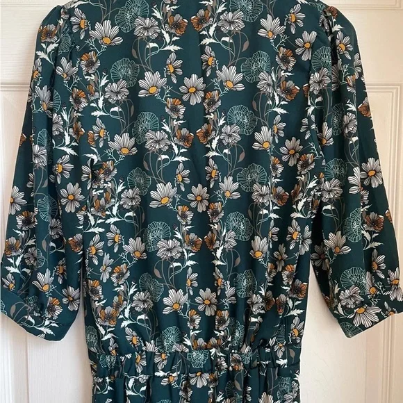 Aris Teal Floral Dress - Picture 6 of 6